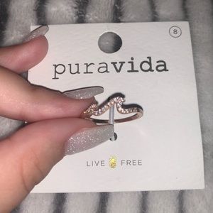 Pura Vida Rose Gold Wave Ring
